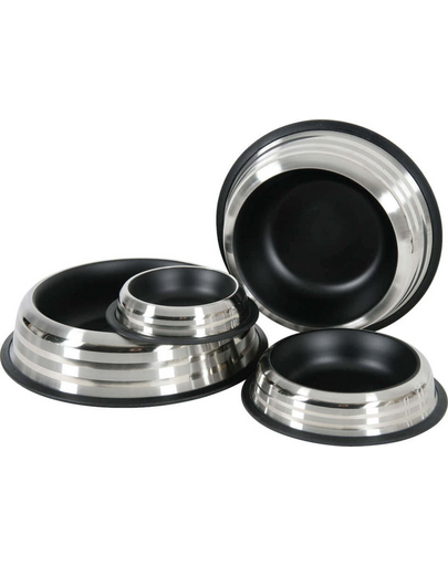 ZOLUX Csúszásgátlós tál Inox Merenda 1 l  fekete