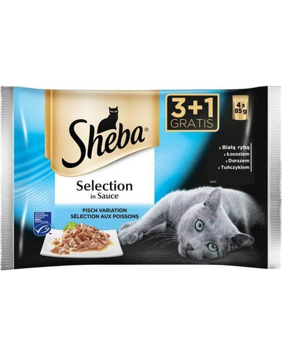 SHEBA Selection in Sauce Halas ízek aszpik 13 x (4 x 85g)