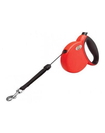 LOLO PETS Automatikus póráz 4M ,15 kg, piros, kötélek, méret S