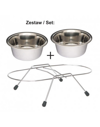 LOLO PETS Állvány tálakkal 0,22L krómozott