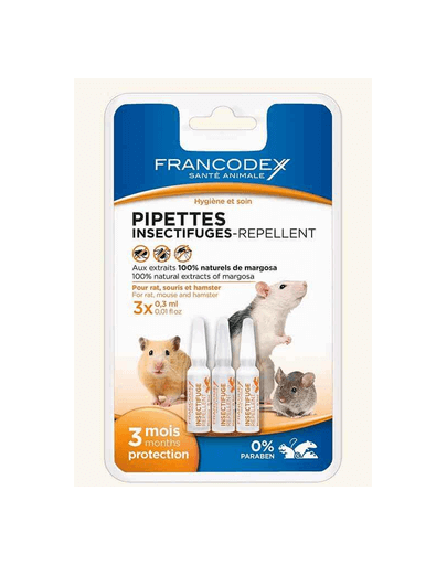 FRANCODEX Rovarriasztó cseppek (Kicsi rágcsáló)- 3 havi védelem