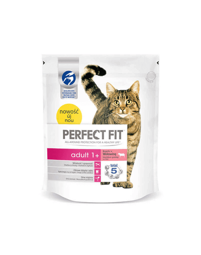 PERFECT FIT Adult 1+ marhahúsban gazdag eledel macskáknak 5 x 750g