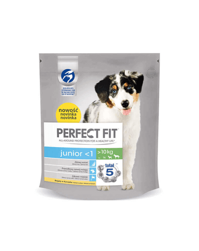 PERFECT FIT Junior <1 csirkében gazdag eledel közepes- és nagyméretű kutyáknak 4 x 1,4 kg