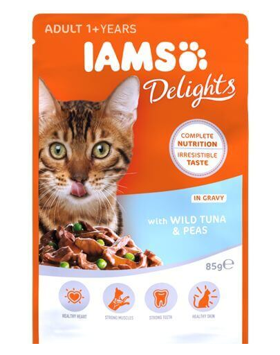 IAMS Cat Adult All Breeds Tuna & Peas In Gravy 85 g