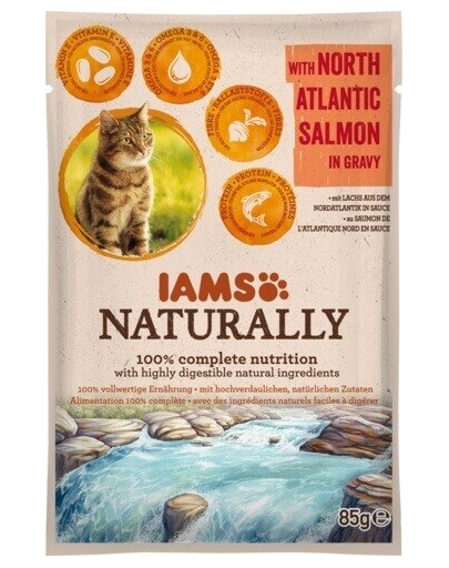IAMS Naturally Adult Cat with North Atlantic Salmon in Játékvy 85 g