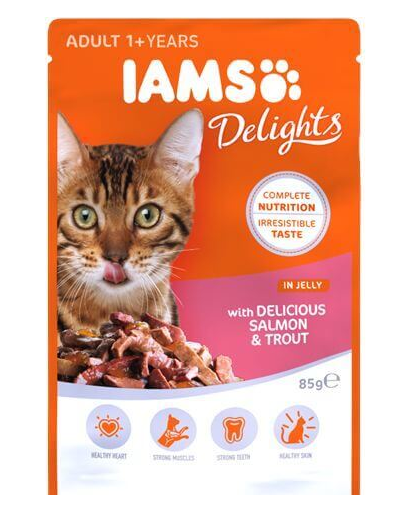 IAMS Cat Adult All Breeds Salmon & Trout In Jelly Pouch 85 g