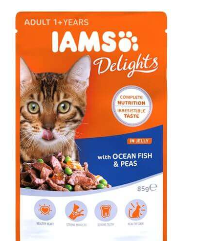 IAMS Cat Adult All Breeds Ocean Fish - Green Beans In Játékvy 85 g