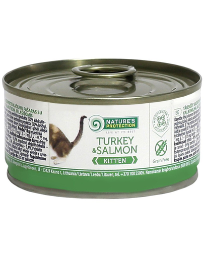 NATURES PROTECTION Kitten Z Indykiem I Łososiem 100 g