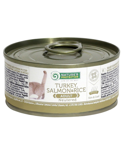 NATURES PROTECTION Neutered Z Indykiem Łososiem I Ryżem 100 g