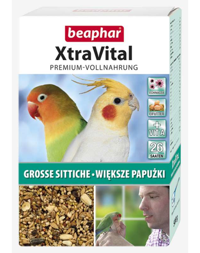 BEAPHAR XtraVital Táp közepes méretű papagájok számára 500 g