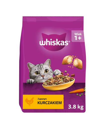 WHISKAS Adult csirkével 3,8 kg – száraz eledel felnőtt macskáknak