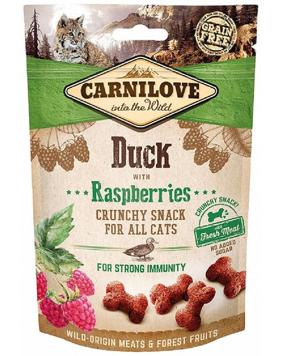 CARNILOVE Crunchy snacks ropogós finomság kacsával és málnával 50 g