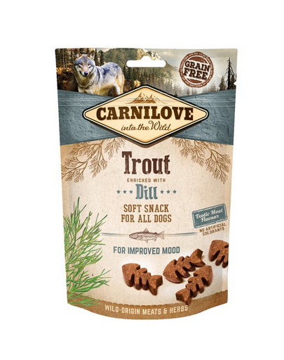 CARNILOVE Semi moist snacks csemege pisztránggal és édesköménnyel 200 g