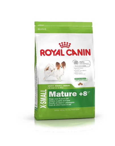 ROYAL CANIN X-Small Adult 8+ 0.5 kg száraz kutyatáp 8 évesnél idősebb, nagyon kicsi fajtájú kutyák számára