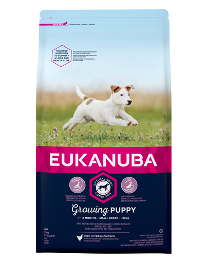 EUKANUBA Growing Puppy Small Breed friss csirkében gazdag 2kg