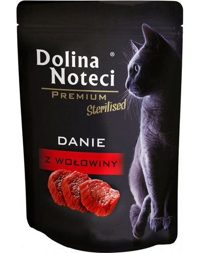 DOLINA NOTECI Premium Marhahúsos menü ivartalanított macskáknak, 85 g