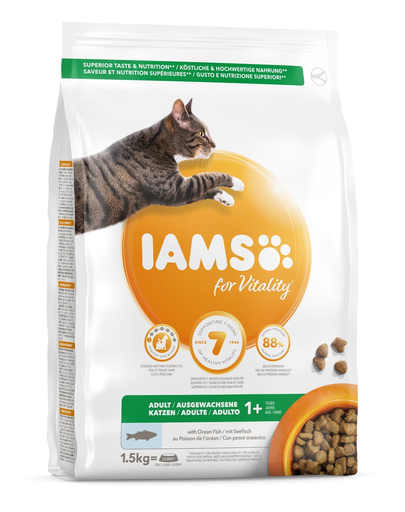 IAMS for Vitality felnőtt macskáknak óceáni halakkal 1.5 kg