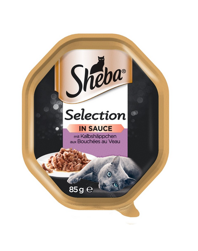 SHEBA Selection 85g borjúhússal - nedves macskaeledel mártással