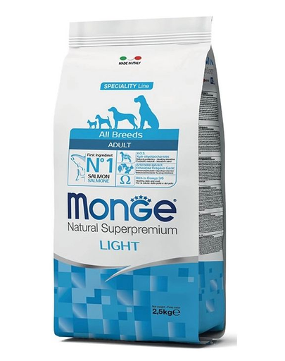 MONGE Light Lazac rizzsel 2,5 kg