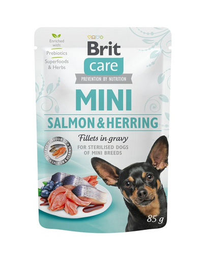 BRIT Care Mini Sterilised Salmon & Herring fillets in gravy 85 g