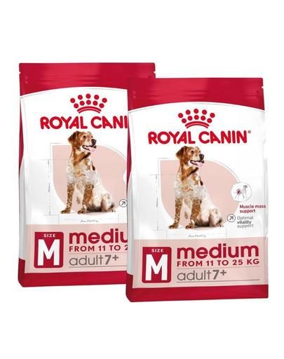 ROYAL CANIN Medium adult 7+ szárazeledel 7 évesnél idősebb kutyáknak, közepes fajtáknak 20 kg (2 x 10 kg)