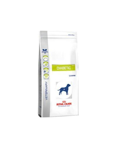 ROYAL CANIN Vet Dog Diabetic Felnőtt cukorbeteg kutyák számára 12 kg + 12 x Diabetic Nedves eledel 410 g