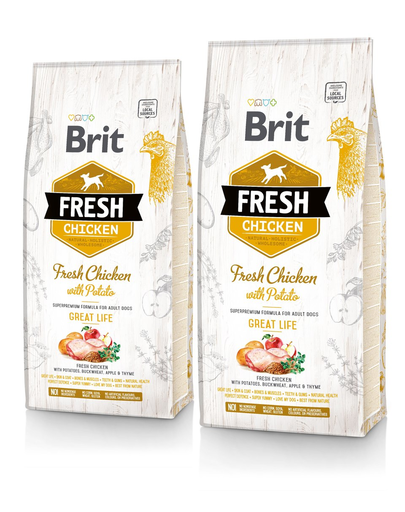 BRIT Fresh chicken with potato adult great life 24 kg (2 x 12 kg)