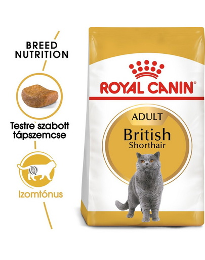 ROYAL CANIN British Shorthair Száraztáp felnőtt brit rövidszőrű macskák számára 10kg + Nedves eledel 12x85g