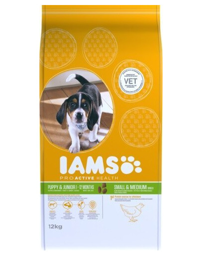 IAMS ProActive Health Puppy & Junior Small & Medium Kicsi és közepes fajtájú kölyökkutyáknak csirkével 24 kg (2x12 kg)