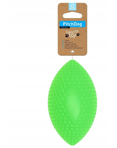 PULLER Pitch Dog sport ball green Rögbi labda kutyáknak zöld 9 cm x 14 cm