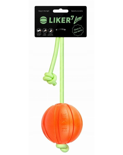 LIKER Lumi Dog toy labda világító zsinórra fűzve kutyáknak 7 cm