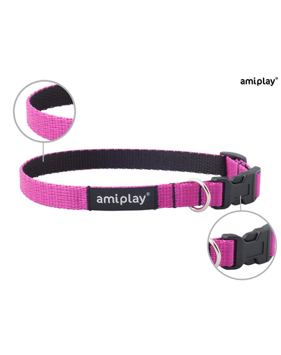 AMIPLAY Twist állítható nyakörv L 35-50 x 2cm Rózsaszín