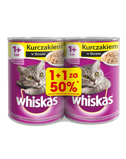 WHISKAS Adult konzerv eledel csirkehússal mártásban 24x400g