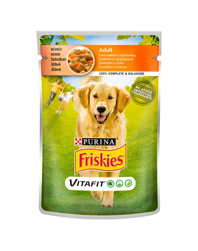 FRISKIES Vitafit Adult csirkével és sárgarépával mártásban 100g nedves kutyatáp