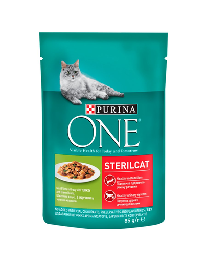 PURINA ONE Sterilcat pulykával 85g nedves eledel sterilizált macskák számára