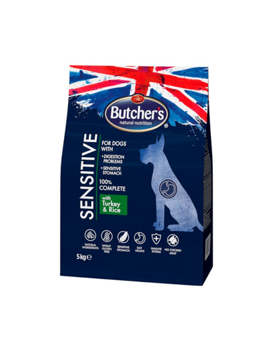 BUTCHER'S Functional Sensitive Dog Dry pulykával és rizzsel 5kg