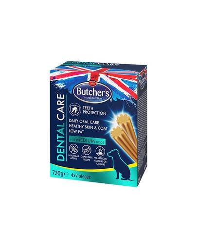 BUTCHER'S Dental Care for Medium Dogs 4x180g denstist csemegék közepes méretű kutyáknak