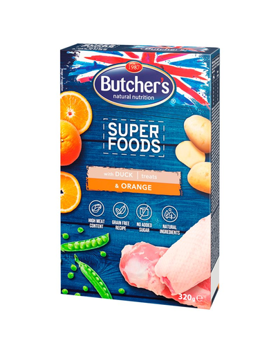 BUTCHER'S Superfoods Treats Pulyka és áfonya finomságok 320 g