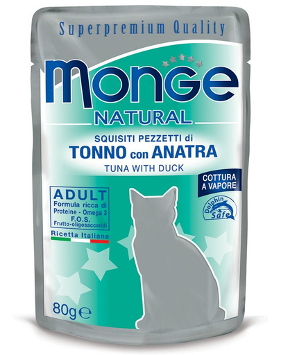 MONGE nedves macskaeledel Tonhal kacsával zselében 80 g