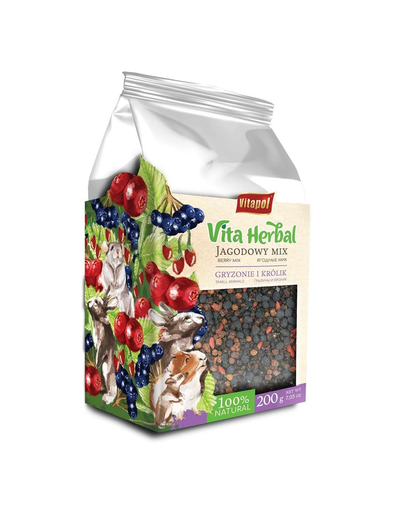 VITAPOL Vita Herbal Kiegészítő keverék rágcsálók és nyulak számára Berry Mix 200 g