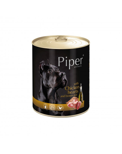 DOLINA NOTECI PIPER konzerv felnőtt kutyáknak csirkeszívvel és barna rizzsel 800g