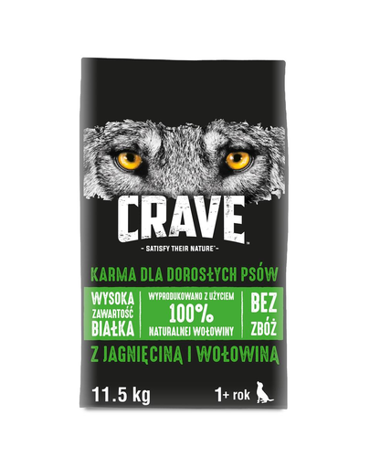 CRAVE szárazeledel 11,5kg bárány- és marhahússal (gabonamentes teljes értékű eledel felnőtt kutyáknak)
