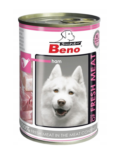 BENEK Super BENO Meat sonkával 400 g nedves eledel felnőtt kutyáknak