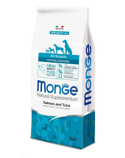 MONGE Hypoallergenic Lazac és tonhal 12kg