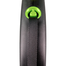 FLEXI Automatikus póráz Fekete Design L szíj 5 m zöld színben