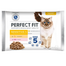 PERFECT FIT Sensitive 1+ tasakok 4x85 g teljes értékű nedves eledel felnőtt macskáknak, csirkemártással, lazaccal