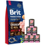 BRIT Premium By Nature Adult Large L 15 kg + nedves eledel pulykával 6x400 g