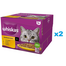 WHISKAS Adult Poultry Feast mártásban 48x85 g csirke, kacsa, baromfi, pulyka darabok felnőtt macskák számára