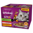 WHISKAS Adult Tasty Mix Chef's Choice mártásban 24x85 g darabok marhahússal, lazaccal, csirkével és pulykával, csirkével és tőkehallal felnőtt macskák számára