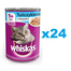 WHISKAS Adult konzerv 24x400 g teljes értékű nedves eledel felnőtt macskáknak, tonhalas zselés darabok
